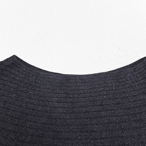 Calvin Klein Dark Plum Rib Knit Tunic Sweater Merino Alpaca Minimalist Size XS - Picture 3 of 8